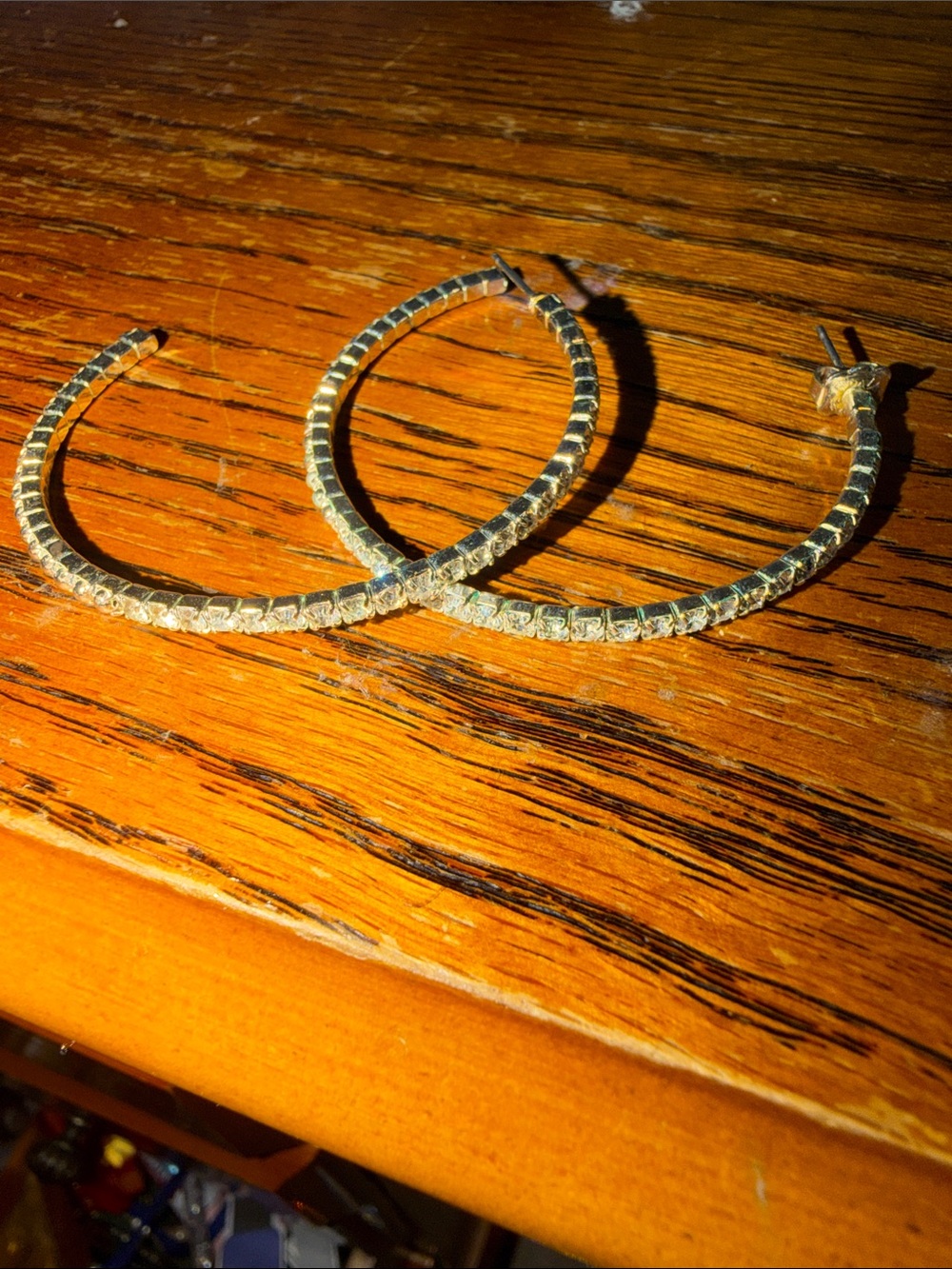 Gold-Tone Crystal Hoop Earrings - Women Jewelry